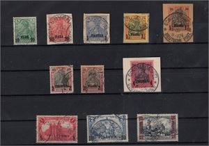 TYSKA KONTOR i utlandet, TURKIET 1900. Övertrycksserien minus högvalören. (Mi € 240)