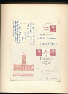 DDR o 1959-73 oppgitt komplett stemplet i klemperm. Noen brev