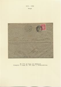 IV-295 Brev med 10ø ph. Stemplet IV-295 (t1) Krostadelva (BU), sidest. Mjøndalen 10-IV-06, sendt til Nakkerud.