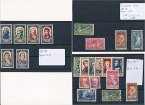 FRANKRIKE x/o diverse merker og serier. Mi 169-72 meget dårlig kvalitet i limet