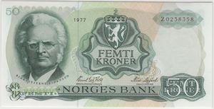 50 kroner 1977 Z.0238358. Erstatningsseddel. 66 EPQ. KV.0