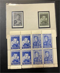 BREVMERKER BOKSERE Slania brevmerker med VM 1959-60. Selger oppgir at dette går for 2-300 på Ebay