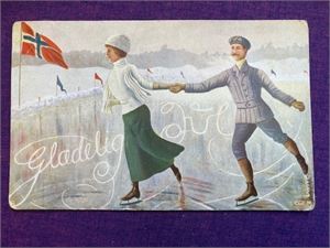 Gammelt julekort - Isdans?