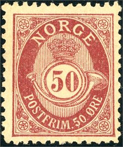 64 X. 50 øre grovtagget Centraltrykkeriet. Letthengslet. Attest FCM. (4.300,-).