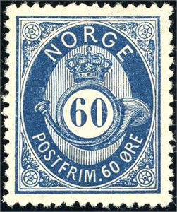 31. 60 øre skravert Posthorn. (2.100,-).