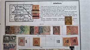 FRANSKA KOLONIER SENEGAL samling */o 1892-1978 på blad