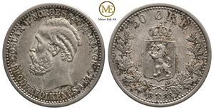 50 øre 1888 Oscar II. Kv.1+/01