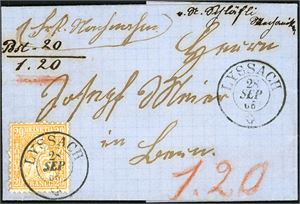 Switzerland. 33 covers from approx. 1870 to 1900.