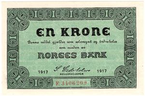 En krone 1917 F.3406209. Kv.0