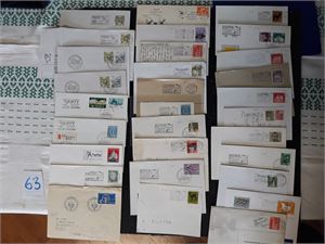 SVEITS - VINTERSPORT Bunke brev og kort med stempler i forbindelse med vintersport-arrangementer 50-tallet og nyere