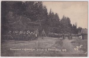 Militær Numedala Linjebataljon , På vei til Feltmanøveren 1907  (NK2245)