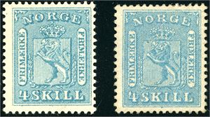 8 IIa t.8,II b t.8. To 4 skill, den ene meget letthengslet, den andre kun med små deler av lim. Begge med attest FCM. (4.600,-).