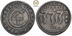 2 mark 1645 Christian IV. Kv.1/1+