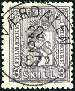 13. 3 skill 3, rettvendt fullstemplet "Værdalen 22.2.1872".