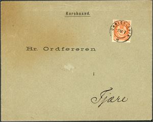 51 IIa. 3 øre 20 mm på Korbånd, pent stemplet "Christiania 2.3.87".