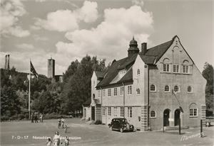 Postkort jernbane NOTODDEN stasjon (TE) A6 s/h (Normann 7-D-17) ubrukt