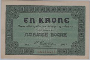 1 krone 1917 C.6445514. Kv.0