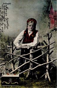 Postkort Hallingbunad