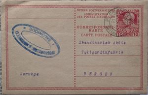 ØSTERISK LEVANT. Brevkort sendt fra "Salonique" til Norge i 1911.