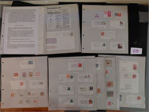 DANMARK-STEMPELRARITETER Mulig utstillingssamling på 15 ark. Eier har tydligvis holdt foredrag om emnet. Manus ligger ved + noe korrespondanse vedrørende enkeltobjekter