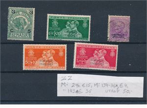 IT. SOMALILAND x/o Mi 24, 134-36 og brukt Mi 143 (€ 35)