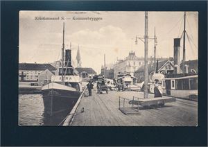KRISTIANSSAND S - KOMMUNEBRYGGEN (L. B. No 9). Brukt 1910