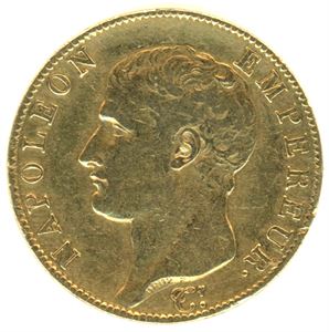40 Francs AN 13. (1804-05) in gold. 12,9gr 0.900. 1+
