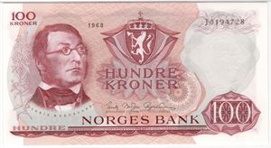 100 kroner 1968 J.5194728. Kv.0