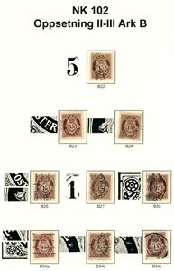 Noen norske merker i 3 album. Posthornmerker 1909/19 montert med varianter/fluelort i tre album.