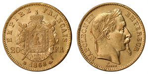 Frankrike 20 Francs 1866 BB Kv 01