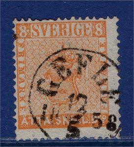 F4f h 8 skill bco orange stpl Gefle 12.5.1858 prövningsbevis Sjöman "gott ex" 2.2.4 (F 5 500:-)