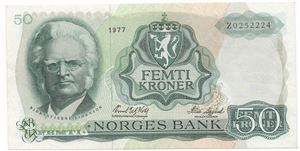 50 kroner 1977 Z.0252224. Kv.0