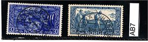 Nk 297 og 299 o. 30øre fullstemplet "PORSGRUNN 24-9-43" og 60øre "ULLEVÅL HAGEBY 10-6-42"
