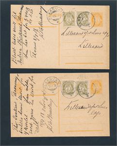 2 oppfrankerte helsaker stemplet "FLAKSVAND"