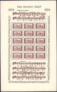 Czechoslovakia. The National Anthems sheets 1934. Slight wear in the margins. Fine to very fine.