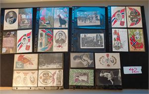 KONGEFAMILIEN/PATRIOTKORT 41 kort på plansjer