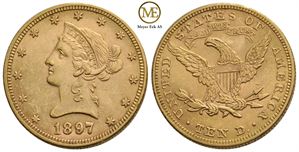 10 dollar 1897 Liberty head. Kv.01