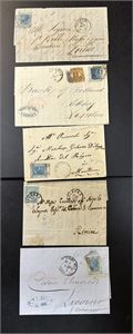 ITALIA - BREV 5 brev 1870-tallet. Et sendt 1875 fra Genova til London