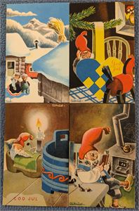 AUKRUST, lot 4 kort med utgiver Mittet, alle ubrukte.