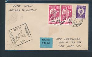 PORTUGAL-FØRSTEFLYVNING First Flight Azores to Lisbon stemplet "HORTA 21. MAI 39" Ankomst "LISBOA-CENTRAL" samme dag