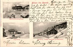 Nordland Narvik, hilsen fra, 3 motiver. (Narviks Bokhandel, uten nr). Udelt bakside, småf. s/hv. Stpl i 02. Pen brukskvalitet.