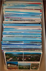 Kortlot BUSKERUD. Ca 400 storformat fargekort. Både brukte og UB. Mest grei kvalitet.