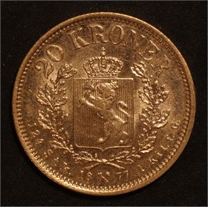 20 krone 1877. Kv.0/01
