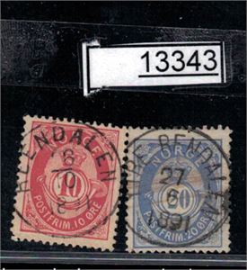 2 stolpemerker stemplet "REENDALEN 6-10-1891" og "YTRE RENDALEN 27-6-1891"