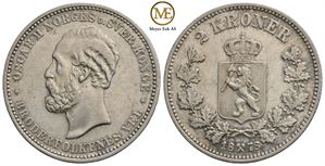 2 kroner 1878 Oscar II. Kv.01