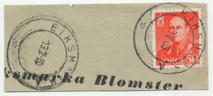 Hjelpestempel EIKSMARKA (AK) HJ-IIA 13-2-63 på klipp med NK 462.