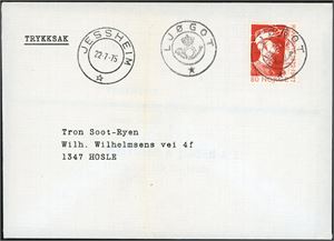 6 konvolutter fra ca 1972, alle med KPH-stempel. Hhv. "Frognersætra", "Ljøgot", "Rød i Hvaler", "Skiphelle", "Søre i Halangen" og "Åven".