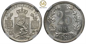 25 øre 1899 Oscar II. Kv.0