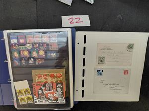 JULEMERKER Mengder Norden i ringperm. Noen oppmontert, andre løse. Mye Danmark og Island, dels i helark + nytrykk