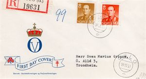 NORGE FDC, OLAV 10 november 1959 samt Norwex 1955